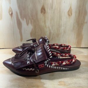 Carven Brown Moccasin-Style Slingback Shoes Women’s Size 6.5